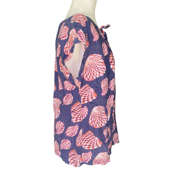 Lilly Pulitzer Hannah Tie Front Keyhole Top in Great Escape Print - L - Picture 4 of 11